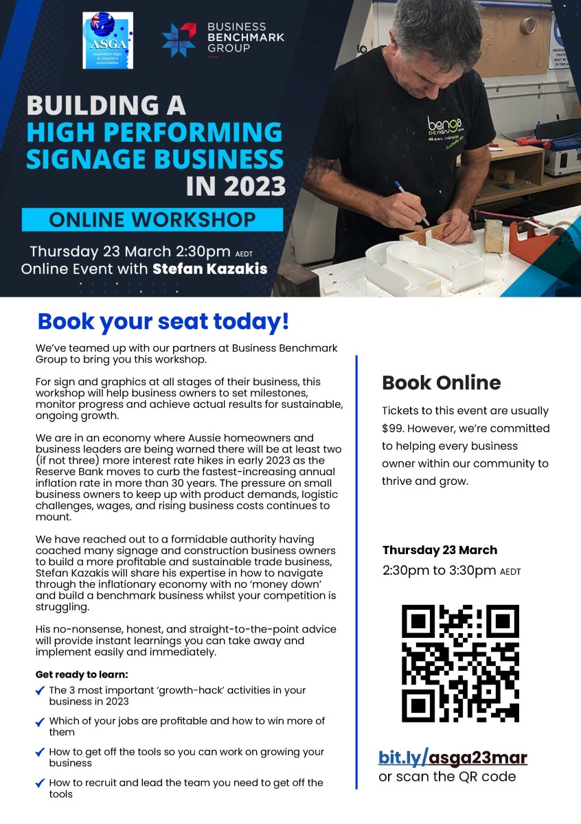 Build a high performing Signage Business in 2023 with one of Australia's top business coaches